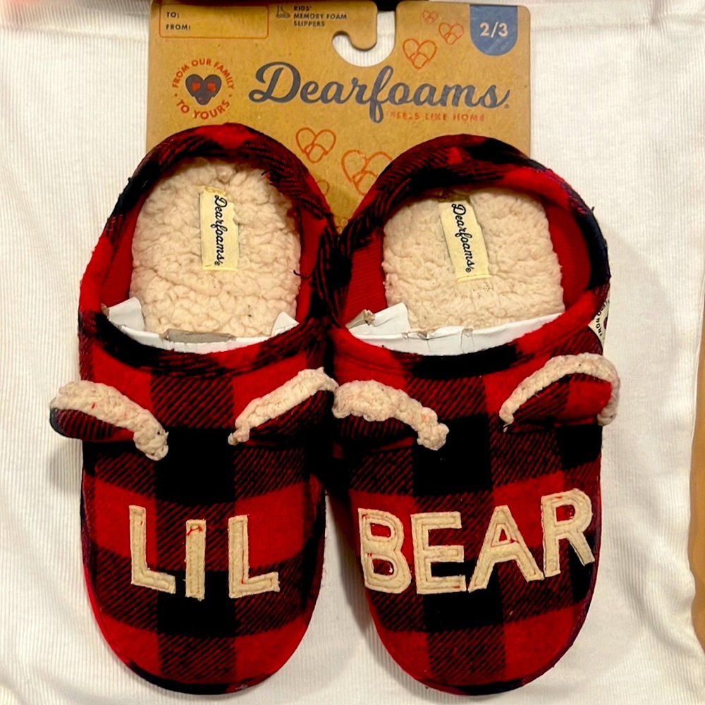 Kids memory foam slippers Sz. 2/3